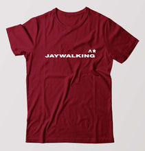 Load image into Gallery viewer, Jaywalking T-Shirt for Men-S(38 Inches)-Maroon-Ektarfa.online
