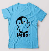 Load image into Gallery viewer, Penguin Hello T-Shirt for Men-Light Blue-Ektarfa.online
