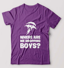Load image into Gallery viewer, PUBG Where Are We Dropping Boys T-Shirt for Men-Purple-Ektarfa.online
