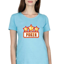 Load image into Gallery viewer, Poker T-Shirt for Women-XS(32 Inches)-Light Blue-Ektarfa.online
