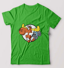 Load image into Gallery viewer, The Adventures of Rocky and Bullwinkle and Friends T-Shirt for Men-flag green-Ektarfa.online
