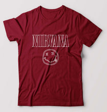 Load image into Gallery viewer, Nirvana T-Shirt for Men-S(38 Inches)-Maroon-Ektarfa.online
