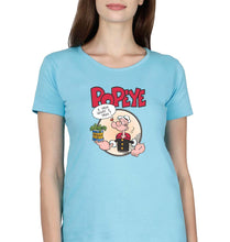Load image into Gallery viewer, Popeye T-Shirt for Women-Light Blue-Ektarfa.online

