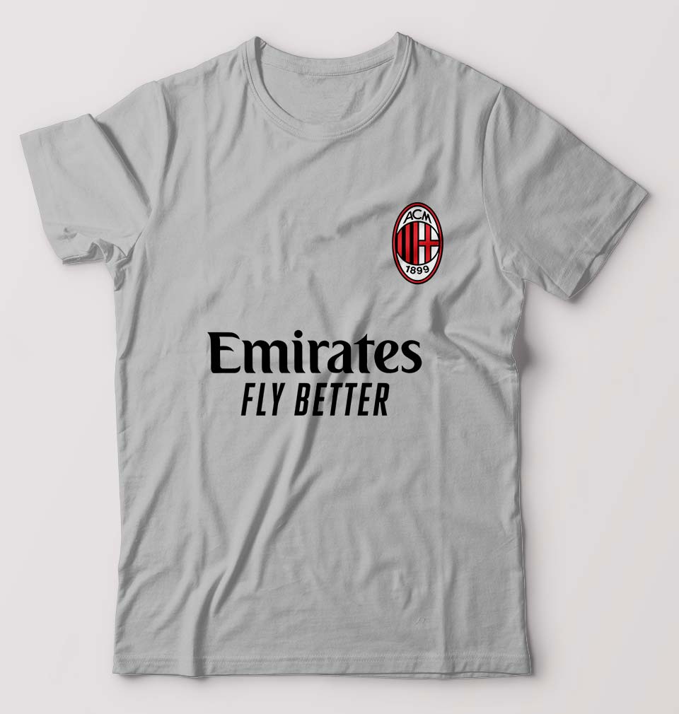 A.C. Milan 2021-22 T-Shirt for Men-S(38 Inches)-Grey Melange-Ektarfa.online
