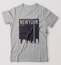 Load image into Gallery viewer, New York T-Shirt for Men-S(38 Inches)-Grey Melange-Ektarfa.online

