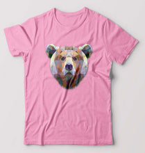 Load image into Gallery viewer, Bear T-Shirt for Men-S(38 Inches)-Light Baby Pink-Ektarfa.online
