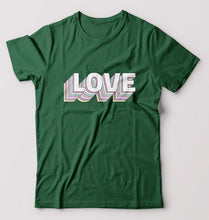 Load image into Gallery viewer, Love T-Shirt for Men-S(38 Inches)-Bottle Green-Ektarfa.online
