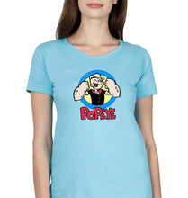 Load image into Gallery viewer, Popeye T-Shirt for Women-Light Blue-Ektarfa.online
