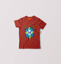 Load image into Gallery viewer, Brazil Football Kids T-Shirt for Boy/Girl-0-1 Year(20 Inches)-Brick Red-Ektarfa.online
