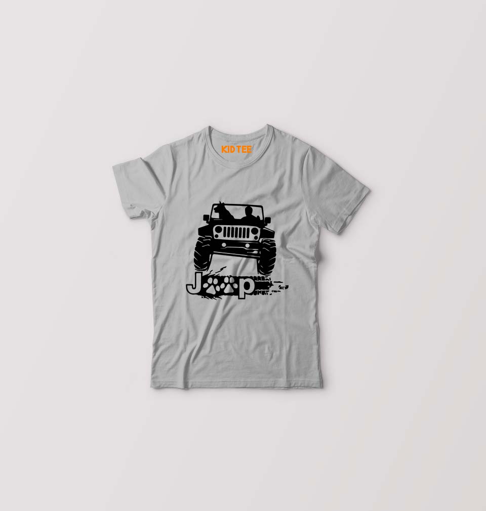 Jeep Kids T-Shirt for Boy/Girl-Grey-Ektarfa.online