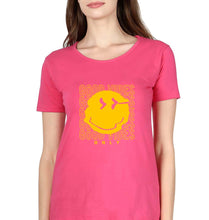 Load image into Gallery viewer, Good Vibes Emoji T-Shirt for Women-Pink-Ektarfa.online
