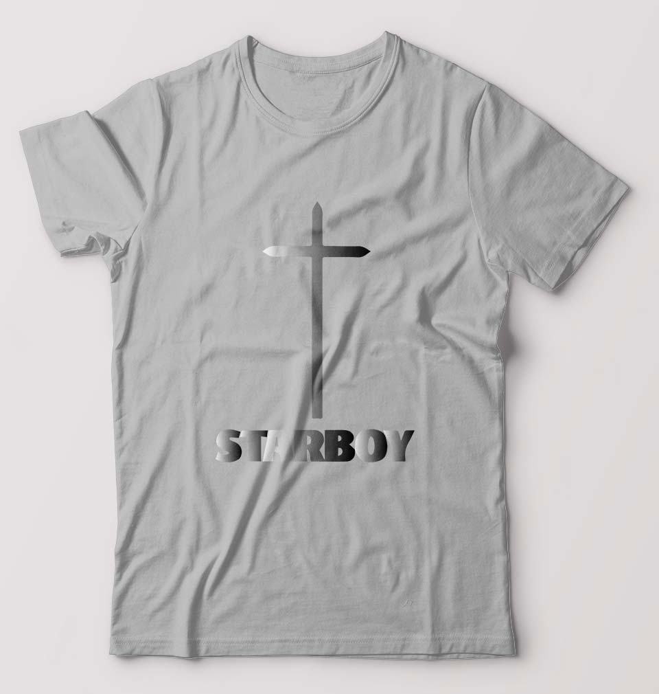 The Weeknd T-Shirt for Men-S(38 Inches)-Grey Melange-Ektarfa.online