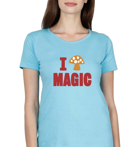 Mushroom T-Shirt for Women-Light Blue-Ektarfa.online