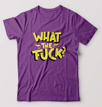 Load image into Gallery viewer, What The Fuck T-Shirt for Men-S(38 Inches)-Purpul-Ektarfa.online
