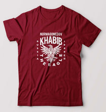 Load image into Gallery viewer, Khabib The Eagle Nurmagomedov T-Shirt for Men-S(38 Inches)-Maroon-Ektarfa.online
