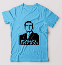 Load image into Gallery viewer, Michael Scott Best Boss T-Shirt for Men-Light Blue-Ektarfa.online
