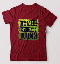 Load image into Gallery viewer, Luck T-Shirt for Men-S(38 Inches)-Maroon-Ektarfa.online
