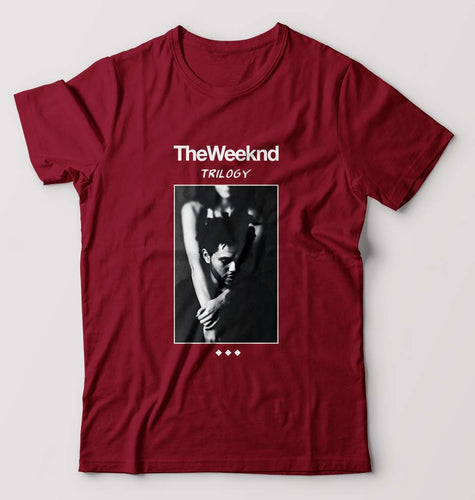The Weeknd Trilogy T-Shirt for Men-S(38 Inches)-Maroon-Ektarfa.online