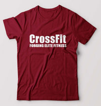 Load image into Gallery viewer, CrossFit T-Shirt for Men-S(38 Inches)-Maroon-Ektarfa.online
