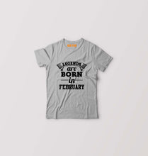 Load image into Gallery viewer, Legends are Born in February Kids T-Shirt for Boy/Girl-Grey-Ektarfa.online
