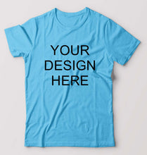 Load image into Gallery viewer, Customized-Custom-Personalized T-Shirt for Men-S(38 Inches)-Light Blue-Ektarfa.co.in
