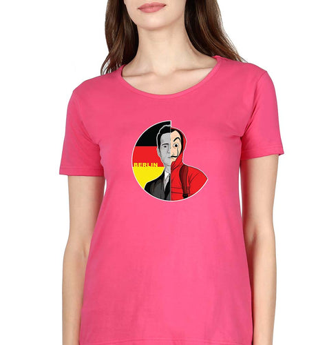 Money Heist Berlin T-Shirt for Women-Pink-Ektarfa.online