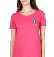 Load image into Gallery viewer, USA Football T-Shirt for Women-XS(32 Inches)-Pink-Ektarfa.online
