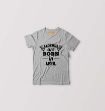 Load image into Gallery viewer, Legends are Born in April Kids T-Shirt for Boy/Girl-Grey-Ektarfa.online
