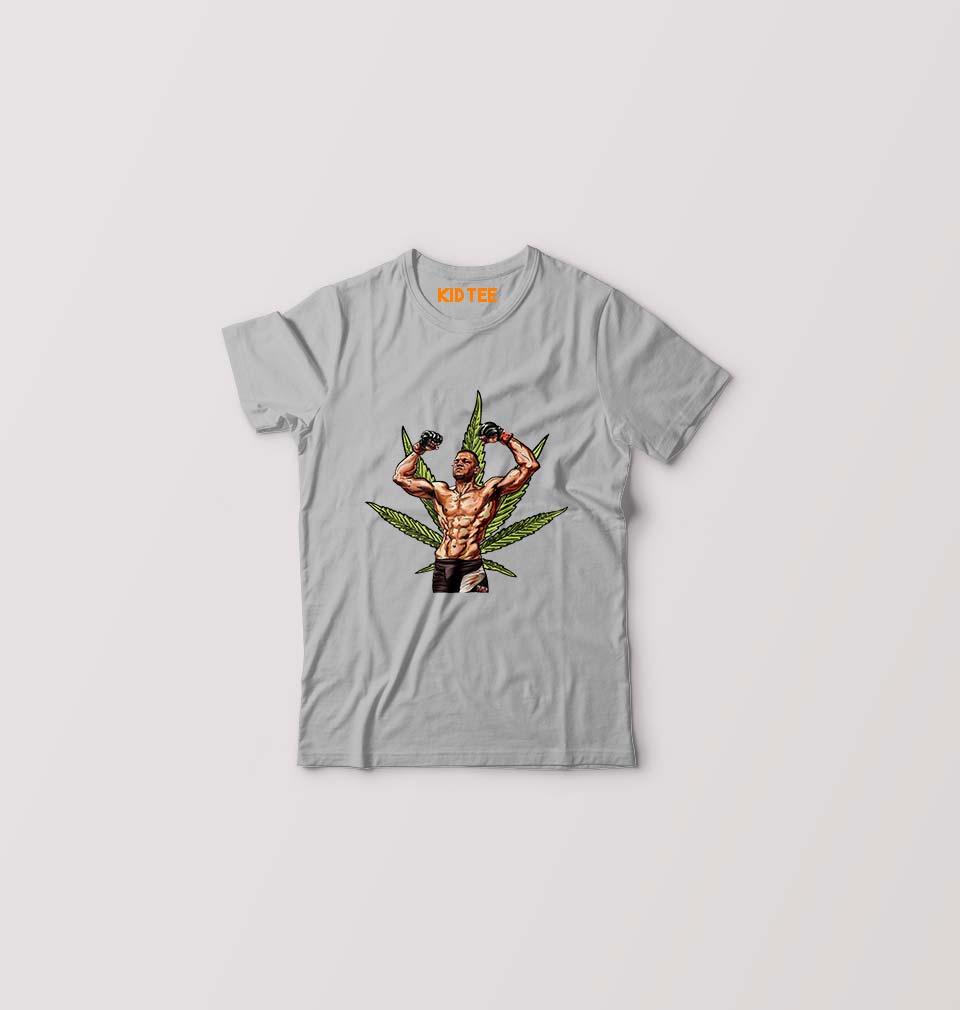 Nate Diaz UFC Weed Kids T-Shirt for Boy/Girl-Grey-Ektarfa.online