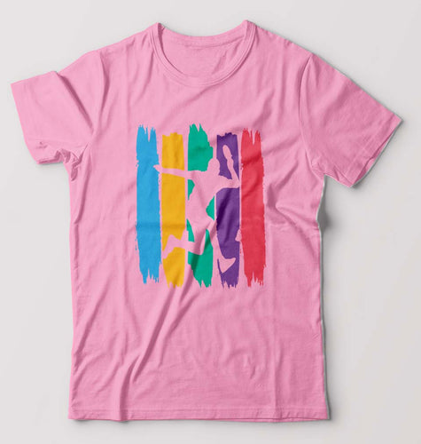 Table Tennis (TT) T-Shirt for Men-S(38 Inches)-Light Baby Pink-Ektarfa.online