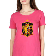 Load image into Gallery viewer, Spain Football T-Shirt for Women-XS(32 Inches)-Pink-Ektarfa.online
