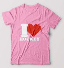 Load image into Gallery viewer, I Love Hockey T-Shirt for Men-Light Baby Pink-Ektarfa.online
