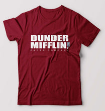 Load image into Gallery viewer, Dunder Mifflin T-Shirt for Men-S(38 Inches)-Maroon-Ektarfa.online

