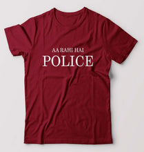 Load image into Gallery viewer, AA Rahi Hai Police T-Shirt for Men-Maroon-Ektarfa.online
