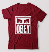 Load image into Gallery viewer, Obey T-Shirt for Men-S(38 Inches)-Maroon-Ektarfa.online
