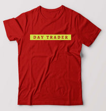 Load image into Gallery viewer, Day Trader Share Market T-Shirt for Men-S(38 Inches)-Red-Ektarfa.online
