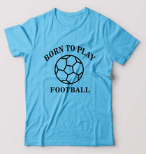 Load image into Gallery viewer, Play Football T-Shirt for Men-S(38 Inches)-Light Blue-Ektarfa.online
