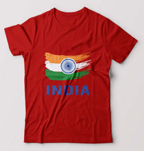 Load image into Gallery viewer, India T-Shirt for Men-S(38 Inches)-Red-Ektarfa.online
