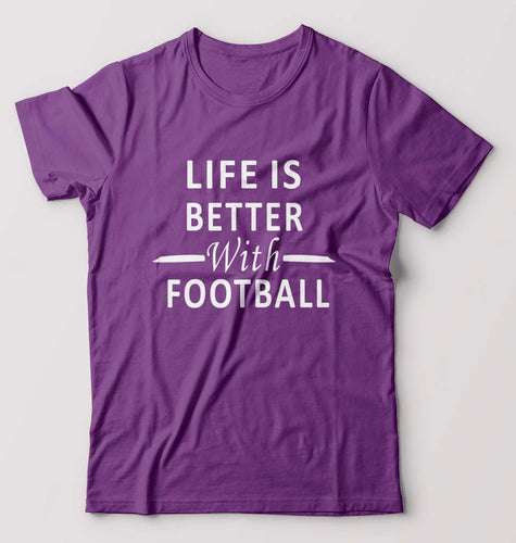 Life Football T-Shirt for Men-S(38 Inches)-Purple-Ektarfa.online