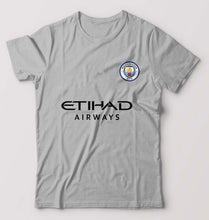 Load image into Gallery viewer, Manchester City F.C 2021-22 T-Shirt for Men-S(38 Inches)-Grey Melange-Ektarfa.online
