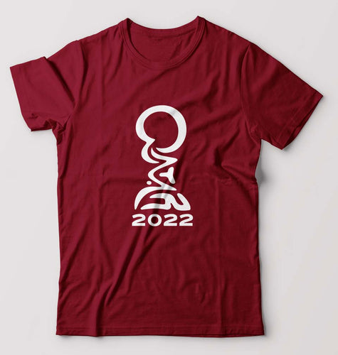 FIFA World Cup Qatar 2022 T-Shirt for Men-S(38 Inches)-Maroon-Ektarfa.online
