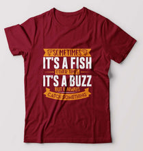 Load image into Gallery viewer, Fishing T-Shirt for Men-Maroon-Ektarfa.online
