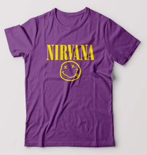 Load image into Gallery viewer, Nirvana T-Shirt for Men-S(38 Inches)-Purple-Ektarfa.online
