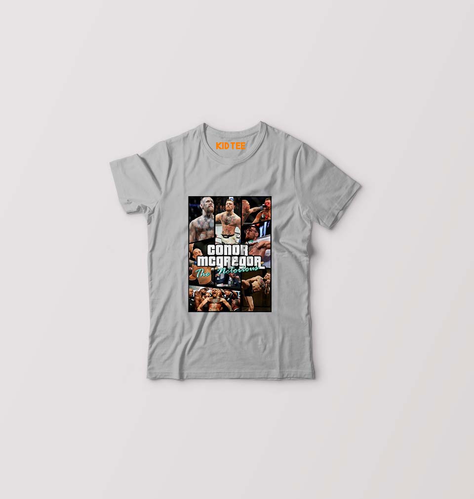 Conor McGregor UFC Kids T-Shirt for Boy/Girl-Grey-Ektarfa.online