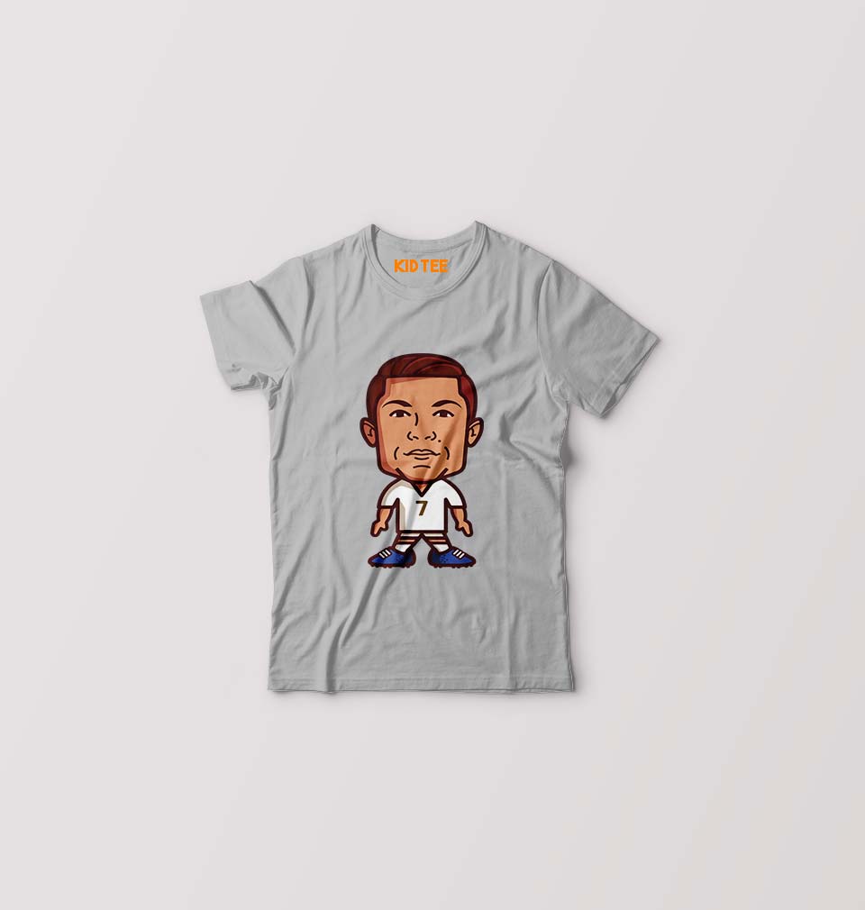 Cristiano Ronaldo CR7 Kids T-Shirt for Boy/Girl-Grey-Ektarfa.online