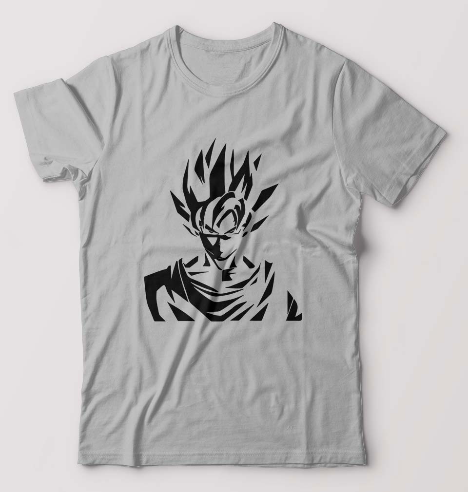 Anime Goku T-Shirt for Men-S(38 Inches)-Grey Melange-Ektarfa.online