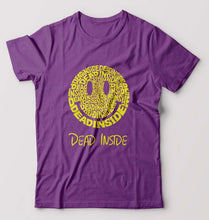 Load image into Gallery viewer, Dead Inside Emoji T-Shirt for Men-S(38 Inches)-Purple-Ektarfa.online

