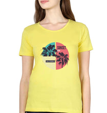 Load image into Gallery viewer, Sunset California T-Shirt for Women-XS(32 Inches)-Yellow-Ektarfa.online
