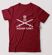 Load image into Gallery viewer, Indian Army T-Shirt for Men-S(38 Inches)-Maroon-Ektarfa.online
