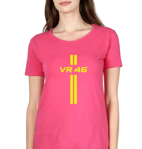 Valentino Rossi(VR 46) T-Shirt for Women-Pink-Ektarfa.online